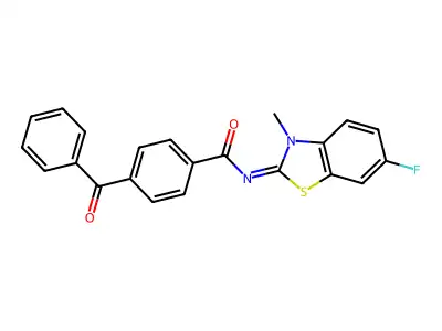 (E)-4-benzoyl-N-(6-fluoro-3-methylbenzo[d]thiazol-2(3H)-ylidene)benzamide structure