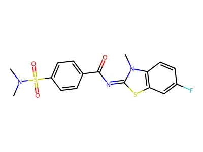 4-(dimethylsulfamoyl)-N-[(2E)-6-fluoro-3-methyl-2,3-dihydro-1,3-benzothiazol-2-ylidene]benzamide structure