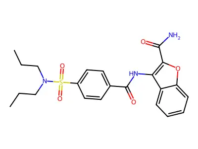 3-(4-(N,N-dipropylsulfamoyl)benzamido)benzofuran-2-carboxamide structure