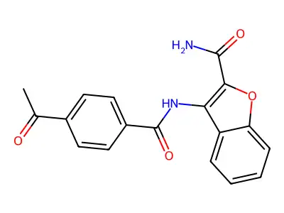 3-(4-Acetylbenzamido)benzofuran-2-carboxamide structure