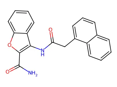 3-(2-(Naphthalen-1-yl)acetamido)benzofuran-2-carboxamide structure