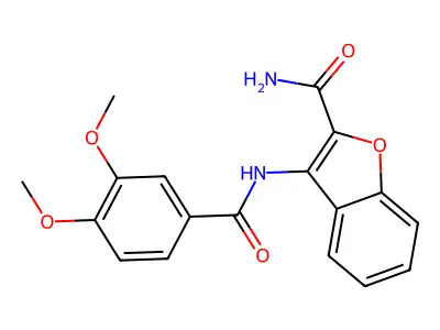 3-(3,4-Dimethoxybenzamido)benzofuran-2-carboxamide structure