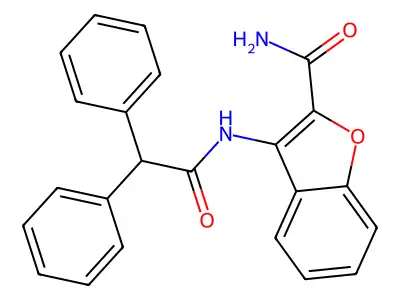 3-(2,2-Diphenylacetamido)benzofuran-2-carboxamide structure
