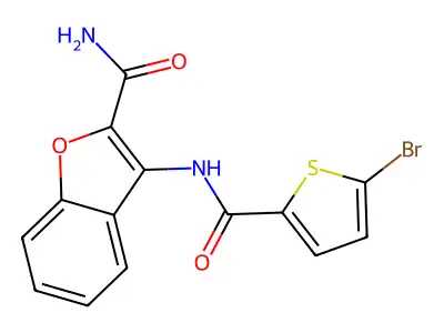 3-(5-Bromothiophene-2-carboxamido)benzofuran-2-carboxamide structure