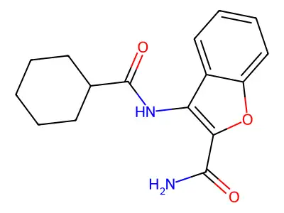 3-(Cyclohexanecarboxamido)benzofuran-2-carboxamide structure
