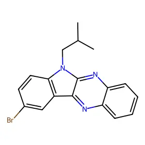 9-bromo-6-isobutyl-6H-indolo[2,3-b]quinoxaline structure