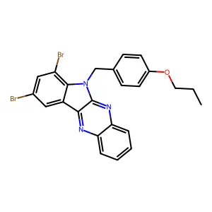 7,9-dibromo-6-(4-propoxybenzyl)-6H-indolo[2,3-b]quinoxaline structure