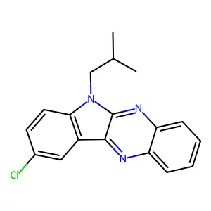 9-chloro-6-isobutyl-6H-indolo[2,3-b]quinoxaline structure
