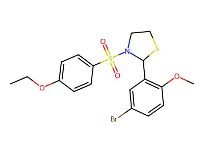 2-(5-Bromo-2-methoxyphenyl)-3-(4-ethoxyphenyl)sulfonyl-1,3-thiazolidine structure
