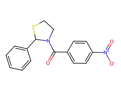 (4-Nitrophenyl)(2-phenylthiazolidin-3-yl)methanone structure