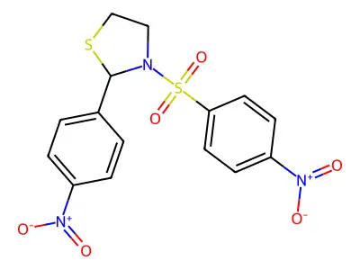 3-(4-Nitrobenzene-1-sulfonyl)-2-(4-nitrophenyl)-1,3-thiazolidine structure