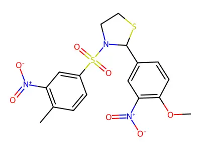 Thiazolidine,2- -3-[ sulfonyl]- structure