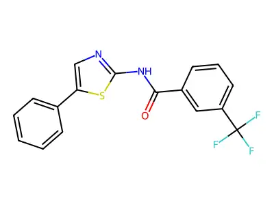 N-(5-phenyl-1,3-thiazol-2-yl)-3-(trifluoromethyl)benzamide structure
