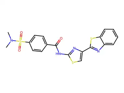 N-[4-(1,3-benzothiazol-2-yl)-1,3-thiazol-2-yl]-4-(dimethylsulfamoyl)benzamide structure
