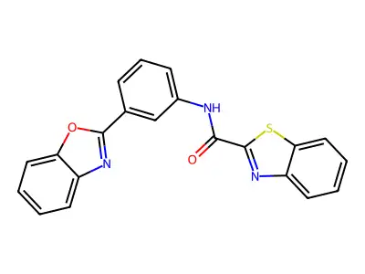 N-[3-(1,3-benzoxazol-2-yl)phenyl]-1,3-benzothiazole-2-carboxamide structure
