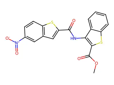 Methyl 3-(5-nitrobenzo[b]thiophene-2-carboxamido)benzo[b]thiophene-2-carboxylate structure