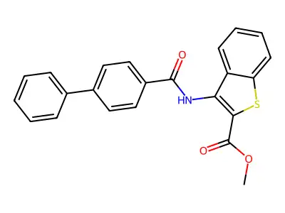 Methyl 3-[(4-phenylbenzoyl)amino]-1-benzothiophene-2-carboxylate structure