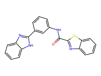 N-(3-(1H-benzo[d]imidazol-2-yl)phenyl)benzo[d]thiazole-2-carboxamide structure