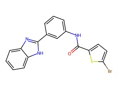 N-(3-(1H-benzo[d]imidazol-2-yl)phenyl)-5-bromothiophene-2-carboxamide structure