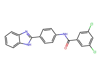 N-[4-(1H-benzimidazol-2-yl)phenyl]-3,5-dichlorobenzamide structure