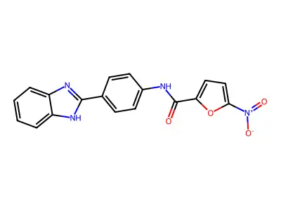 N-(4-(1H-benzo[d]imidazol-2-yl)phenyl)-5-nitrofuran-2-carboxamide structure