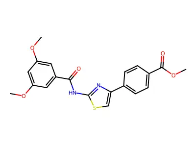 Methyl 4-(2-(3,5-dimethoxybenzamido)thiazol-4-yl)benzoate structure