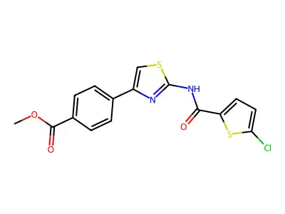 Methyl 4-(2-(5-chlorothiophene-2-carboxamido)thiazol-4-yl)benzoate structure