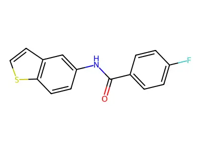N-(1-benzothiophen-5-yl)-4-fluorobenzamide structure