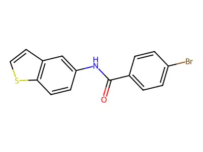 N-(1-benzothiophen-5-yl)-4-bromobenzamide structure