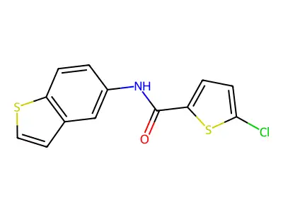 N-(1-benzothiophen-5-yl)-5-chlorothiophene-2-carboxamide structure