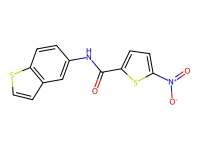 N-(1-benzothiophen-5-yl)-5-nitrothiophene-2-carboxamide structure
