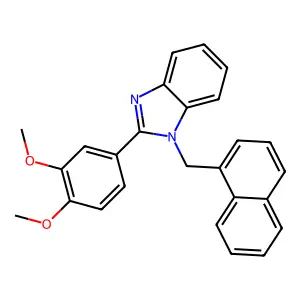 2-(3,4-dimethoxyphenyl)-1-(naphthalen-1-ylmethyl)-1H-benzo[d]imidazole structure