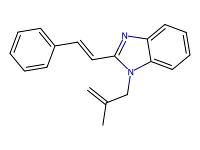 (E)-1-(2-methylallyl)-2-styryl-1H-benzo[d]imidazole structure