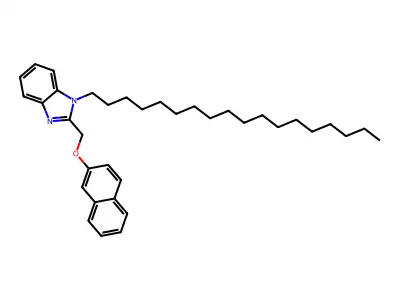 2-[(naphthalen-2-yloxy)methyl]-1-octadecyl-1H-1,3-benzodiazole structure