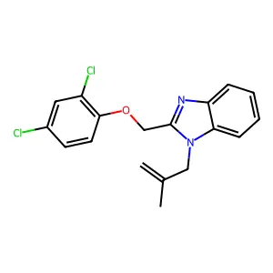 2-((2,4-dichlorophenoxy)methyl)-1-(2-methylallyl)-1H-benzo[d]imidazole structure