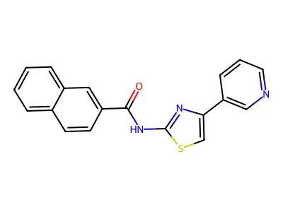 N-(4-(pyridin-3-yl)thiazol-2-yl)-2-naphthamide structure