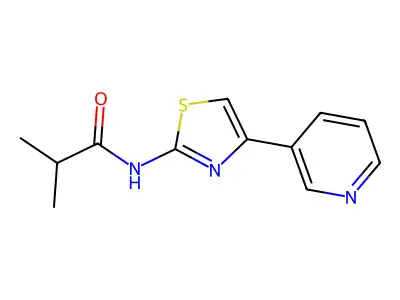 2-methyl-N-[4-(pyridin-3-yl)-1,3-thiazol-2-yl]propanamide structure
