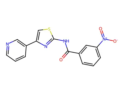 3-nitro-N-(4-pyridin-3-yl-1,3-thiazol-2-yl)benzamide structure