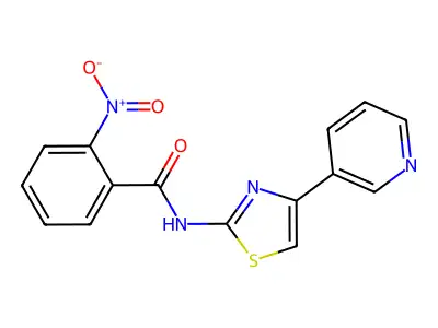 2-nitro-N-(4-pyridin-3-yl-1,3-thiazol-2-yl)benzamide structure
