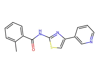 2-methyl-N-[4-(3-pyridyl)thiazol-2-yl]benzamide structure