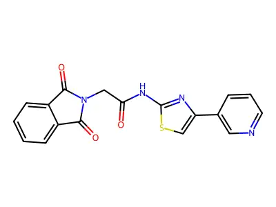 2-(1,3-dioxoisoindolin-2-yl)-N-(4-(pyridin-3-yl)thiazol-2-yl)acetamide structure