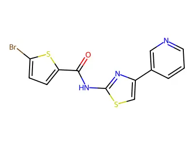 5-bromo-N-(4-pyridin-3-yl-1,3-thiazol-2-yl)thiophene-2-carboxamide structure