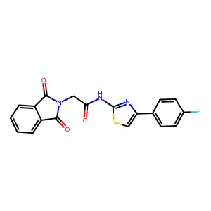 2-(1,3-dioxoisoindolin-2-yl)-N-(4-(4-fluorophenyl)thiazol-2-yl)acetamide structure