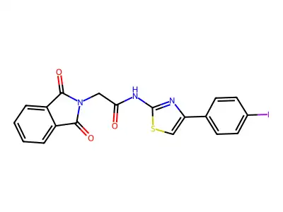2-(1,3-dioxoisoindol-2-yl)-N-[4-(4-iodophenyl)-1,3-thiazol-2-yl]acetamide structure