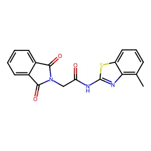 2-(1,3-dioxo-2-isoindolyl)-N-(4-methyl-1,3-benzothiazol-2-yl)acetamide structure