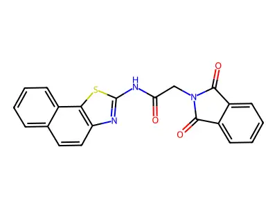 N-benzo[g][1,3]benzothiazol-2-yl-2-(1,3-dioxoisoindol-2-yl)acetamide structure