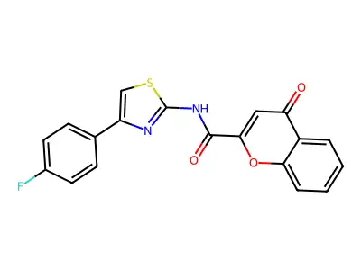 N-(4-(4-fluorophenyl)thiazol-2-yl)-4-oxo-4H-chromene-2-carboxamide structure