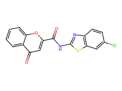 N-(6-chloro-1,3-benzothiazol-2-yl)-4-oxo-4H-chromene-2-carboxamide structure