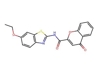 N-(6-ethoxy-1,3-benzothiazol-2-yl)-4-oxo-4H-chromene-2-carboxamide structure