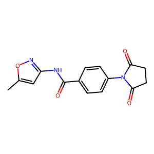4-(2,5-dioxopyrrolidin-1-yl)-N-(5-methyl-1,2-oxazol-3-yl)benzamide structure